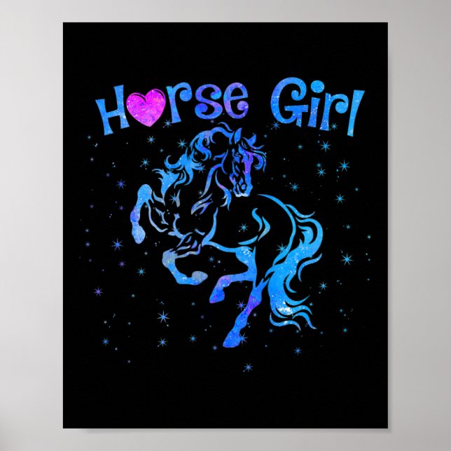 Hästflicka Älskar Ridning Tonåringar Barn Kvinnor  Poster (Framsidan)