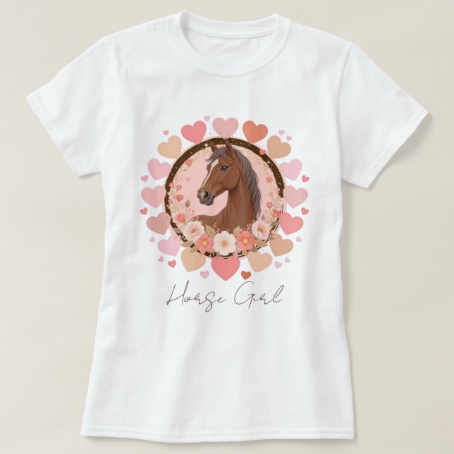 Hästflickans Alla Hjärtans Dag T Shirt (Design framsida)