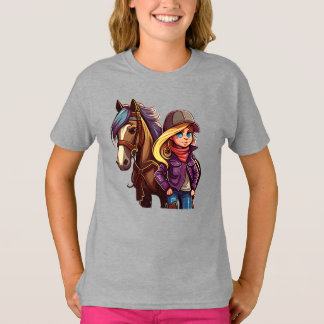 Hästflickor roliga, söta ponny t shirt