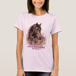 Hästflüsterare i tjänst - Hästälskare Equestrian T Shirt