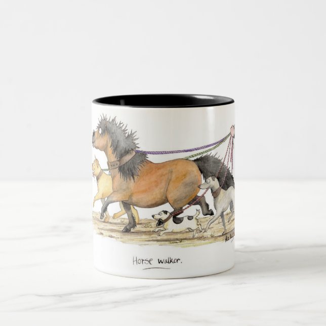 "Hästfotgängare" Mug. Två-Tonad Mugg (Center)