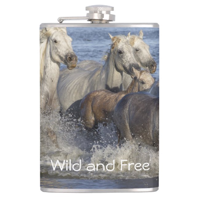 Hästgalloping i vatten fickplunta (Framsidan)