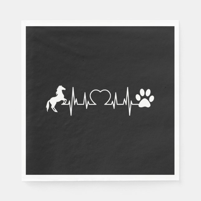 Hästgåvor för honungshöns och hägns av honkön och  pappersservett (Framsidan)