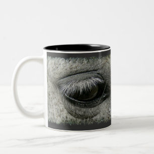 Hästhäftens Öga-foto-kaffe Mugg