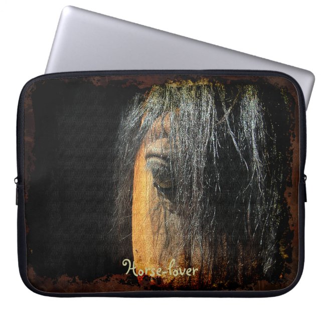 Hästhäftens Öga Foto Laptop sleeve (Framsidan)