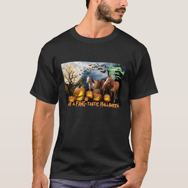 HästHalloween T-tröja T Shirt (Framsida)