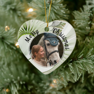 Hästhäst Equestrian Pet Photo Modern Anpassningsba Julgransprydnad Keramik