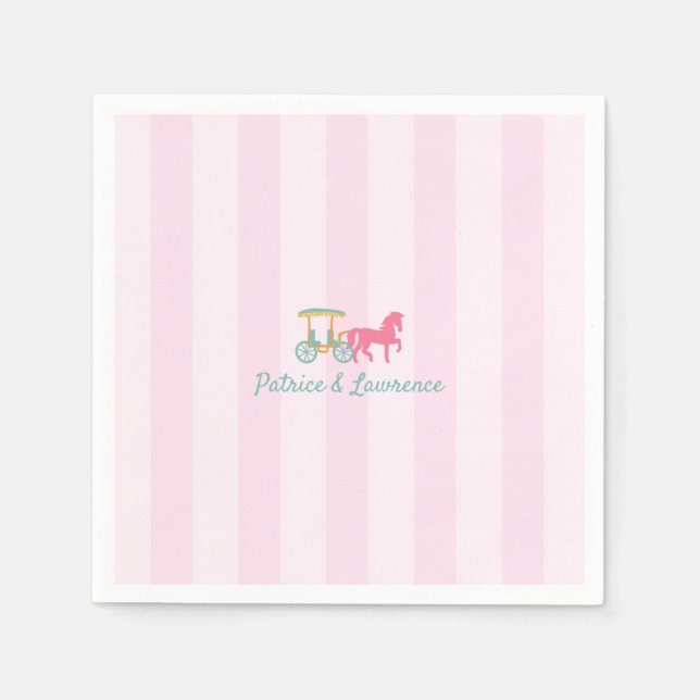 Hästhäst från Mackinac Island Drawn Carriage Bröll Pappersservett (Framsidan)