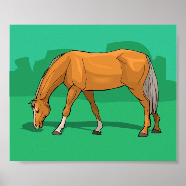 Hästhäst med bete av palomino poster (Framsidan)