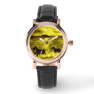 Hästhästar av typen Equine Art Golden Seashore Armbandsur