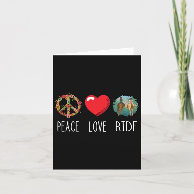  hästhästar i kärlek Peace Ride Lover Eques Kort (Framsida)