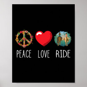 hästhästar i kärlek Peace Ride Lover Eques Poster