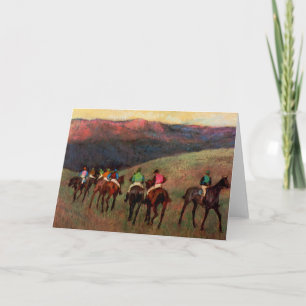 Hästhästar i liggande jockeys konst Degas Kort