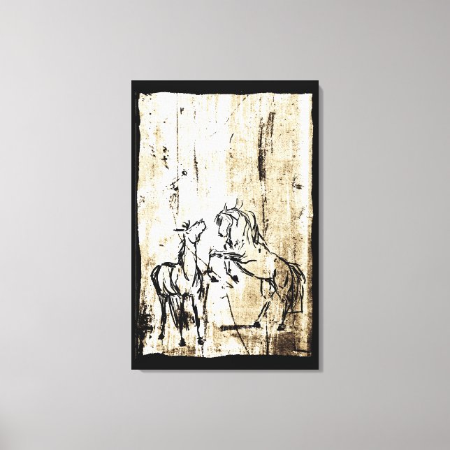 Hästhästar med hästkonst canvastryck (Framsida)