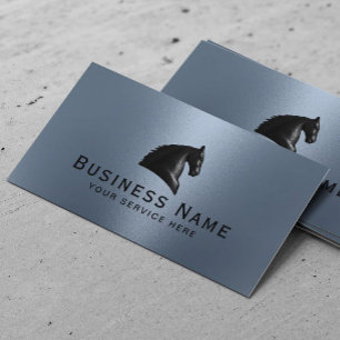 Hästhästens Logotyp Equestrian Modern Dusty Blue Visitkort