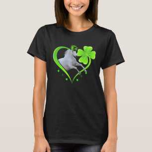 Hästhjärta & blad irländska St Patrick Day Häst T Shirt