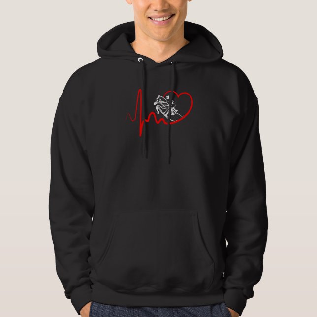 Hästhjärtrytm, kestrian för flickor hoodie (Framsida)