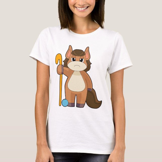 Hästhockey Fält Fält hockey-klubba T Shirt (Framsida)