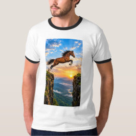 Hästhoppande bergslandskap t shirt