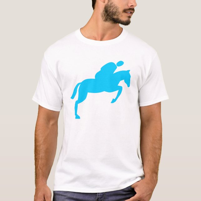 Hästhoppning - Himmelblå T-shirt (Framsida)