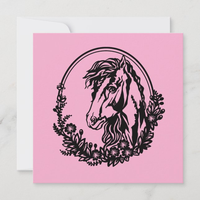 Hästhuvud med blommor (Framsida)