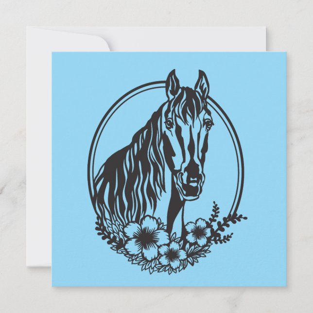 Hästhuvud med blommor (Framsida)