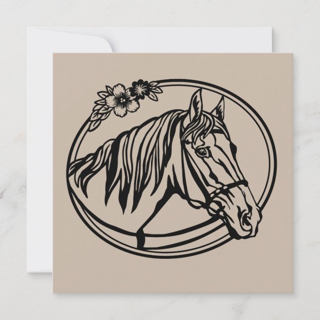 Hästhuvud med blommor (Framsida)