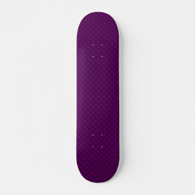 Hästhuvuden i rödviolett artdeco mini skateboard bräda 18,5 cm (Framsida)