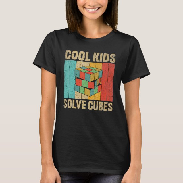 Hastighet för konkurrerande puzzle Cube Coola Kids T Shirt (Framsida)