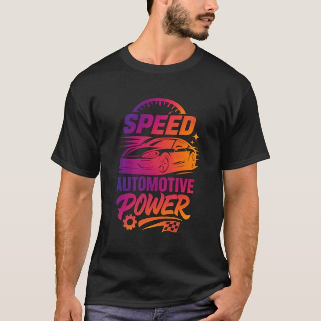 Hastighet, puls och kromatisk drift - typografiskt t shirt (Framsida)