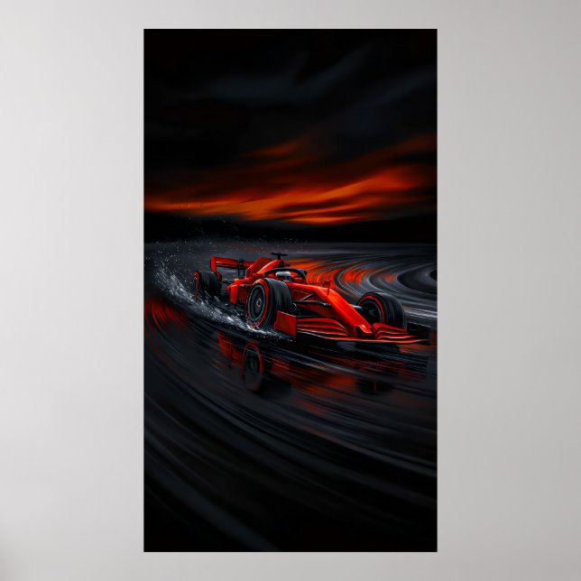 Hastighet: Red Formula Racer Poster (Framsidan)