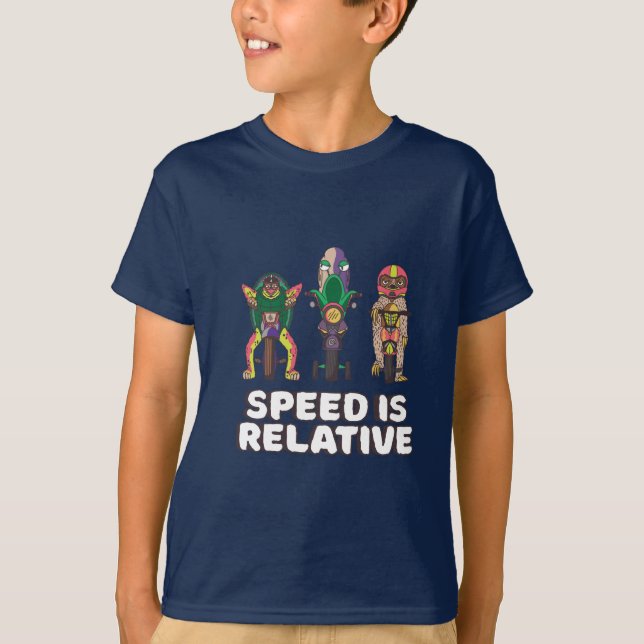 Hastigheten är relativ, snigel, lutning och sköldp t shirt (Framsida)