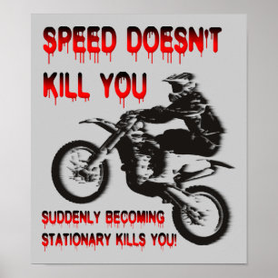 Hastigheten Dödor inte smart Dirt Bike Motocross Poster
