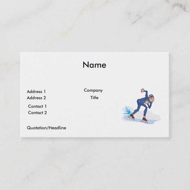 hastighetsåkare skridskoåkning grafik visitkort (Framsida)