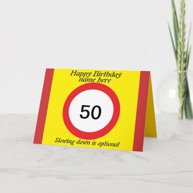 Hastighetsbegränsning för födelsedagskort 50:e til kort (Framsida)