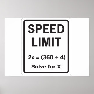 Hastighetsbegränsning för matematik poster