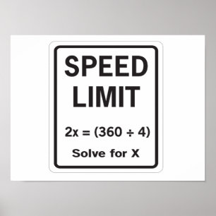 Hastighetsbegränsning för matematik poster