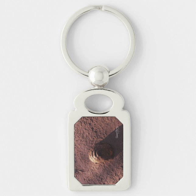 Hastighetsbubbla Rektangulärt Silverfärgad Nyckelring (Framsidan)