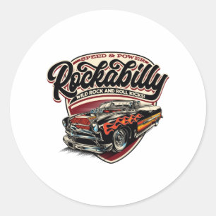 Hastighetsglödlampor för Rockabilly Hotrod - pos Runt Klistermärke