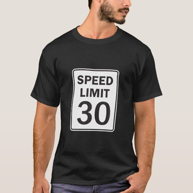 Hastighetsgräns 30 MPH - vägskylt T-transport T Shirt (Framsida)
