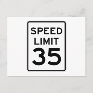 Hastighetsgräns 35 MPH-tecken Vykort