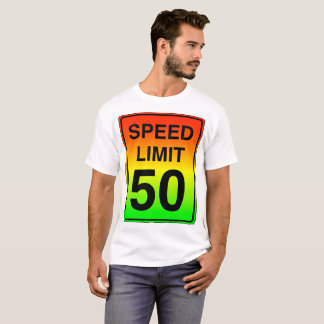 Hastighetsgräns 50 tecken med Stoplight Färg Tee Shirt