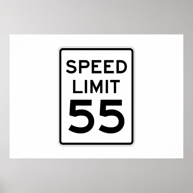 Hastighetsgräns 55 MPH-tecken Poster (Framsidan)