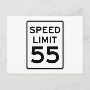 Hastighetsgräns 55 MPH-tecken Vykort