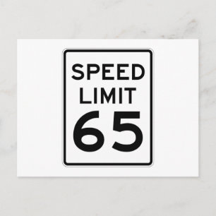 Hastighetsgräns 65 MPH-tecken Vykort