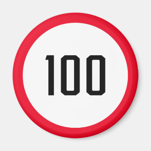 Hastighetsgräns på 100 km Vägtrafikskylt Magne Magnet