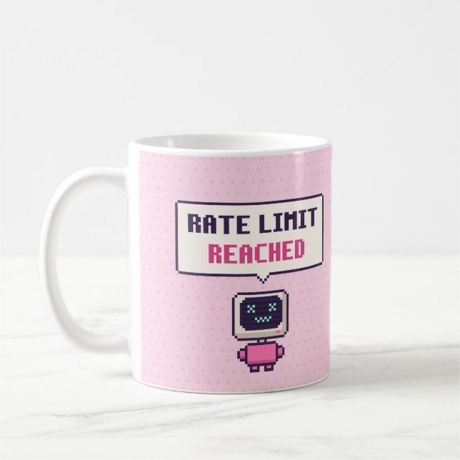 Hastighetsgräns Uppnådd Rolig AI Pixel Mugg (Vänster)