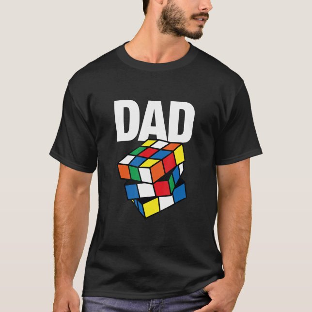 Hastighetskubblor i puzzle Cube Kids Pappa T Shirt (Framsida)