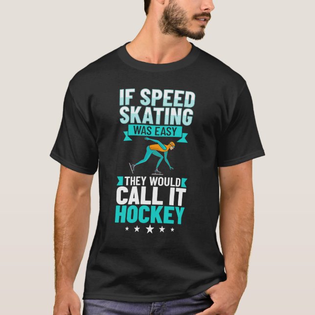 Hastighetsskal för Skaterna Kort Track-arbetsgång  T Shirt (Framsida)