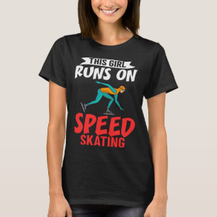 Hastighetsskal för Skaterna Kort Track-arbetsgång T Shirt